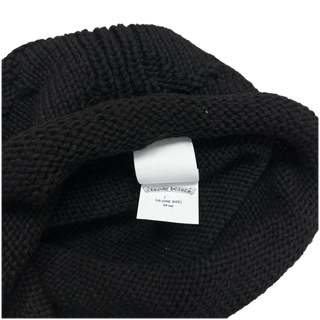 Chrome Hearts Cashmere Hand Woven Cross Pattern Logo Beanie Black