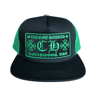 Chrome Hearts CH Hollywood Trucker Hat Black/Green