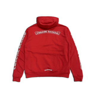 Chrome Hearts Scroll Logo Hoodie Red