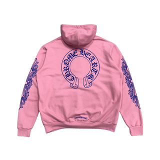 Chrome Hearts Floral Horseshoe Logo Hoodie Pink Blue