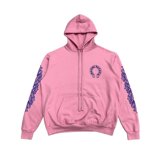 Chrome Hearts Floral Horseshoe Logo Hoodie Pink Blue