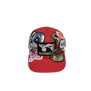 Supreme Patches 6 Panel Hat Red