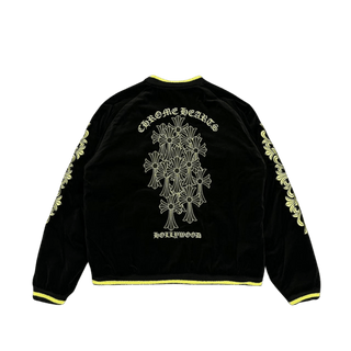 Chrome Hearts Matty Boy Flaming Youth Reversible Souvenir Jacket Black Yellow