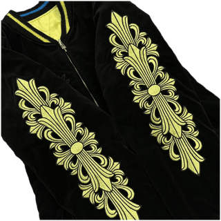 Chrome Hearts Matty Boy Flaming Youth Reversible Souvenir Jacket Black Yellow