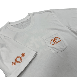 Chrome Hearts Men's White and Orange T-Shirt