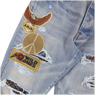 Amiri Biker Patch Jean Clay Indigo