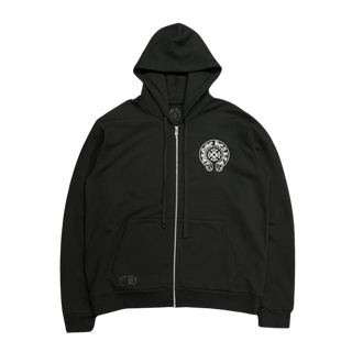 Chrome Hearts Manchester Exclusive Horseshoe Logo Zip Up Hoodie Black