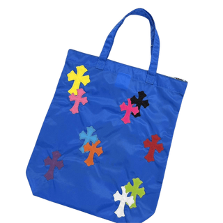 Chrome Hearts DSM Dover Street Market 20th Anniversary Multicolour Leather Cross Patch Tote Bag Blue