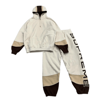 Supreme Panelled Logo Tracksuit Cream Brown