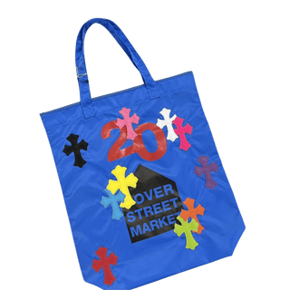 Chrome Hearts DSM Dover Street Market 20th Anniversary Multicolour Leather Cross Patch Tote Bag Blue