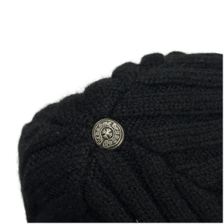 Chrome Hearts Cashmere Plus Cross Leather Patch Beanie