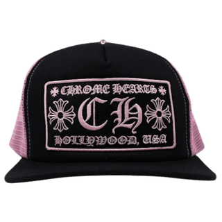 Chrome Hearts CH Hollywood Trucker Hat Black/Pink