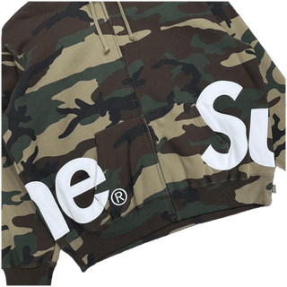 Supreme Big Logo Zip Up Hoodie Camo