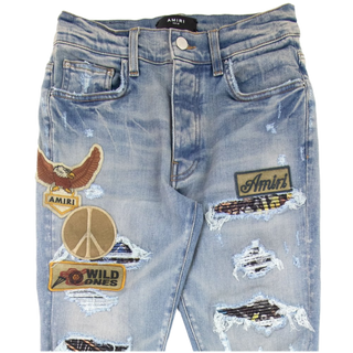 Amiri Biker Patch Jean Clay Indigo