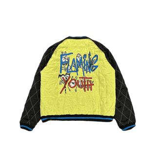 Chrome Hearts Matty Boy Flaming Youth Reversible Souvenir Jacket Black Yellow