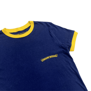 Chrome Hearts Women's Roller Skate T-Shirt Navy Blue Yellow