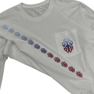 Chrome Hearts Gradient Horseshoe Dagger Logo Long Sleeve T-Shirt White