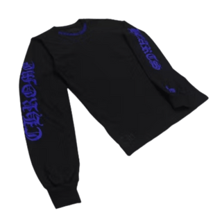 Chrome Hearts 1988 Neck Logo Long Sleeve T-shirt Black/Blue