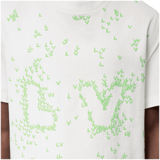 Louis Vuitton LV Spread Embroidery T-Shirt Milk White/Green