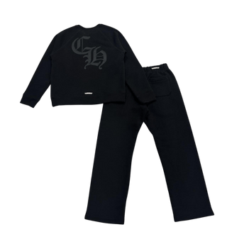 Chrome Hearts 711 Cemetery CH Logo Sweatshirt Tracksuit Black