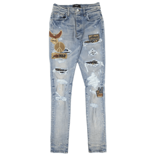 Amiri Biker Patch Jean Clay Indigo