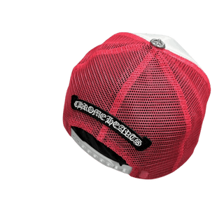 Chrome Hearts 3 Leather Cross Patch Trucker Cap Hot Pink