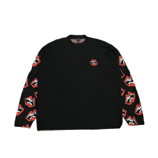 Chrome Hearts Matty Boy Lips Logo Cashmere Jumper Black Red