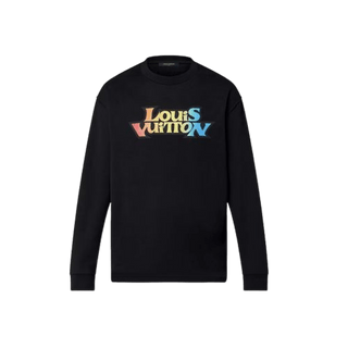 Louis Vuitton LV Fade Printed Long-Sleeved T-shirt Black