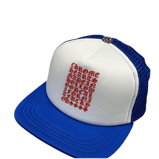 Chrome Hearts Eyechart Trucker Cap Blue