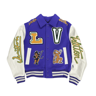 Louis Vuitton Multi-Patches Mixed Leather Varsity Blouson Fig