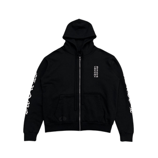 Chrome Hearts Vertical Logo Zip Up Hoodie