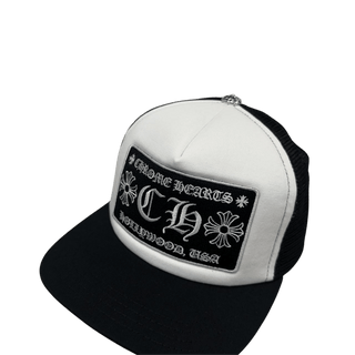 Chrome Hearts CH Hollywood Trucker Hat Black/White
