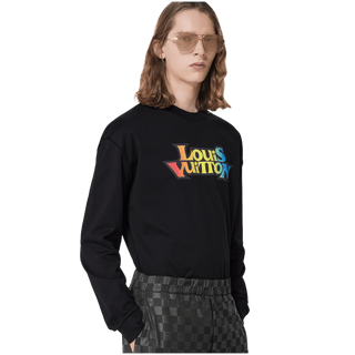 Louis Vuitton LV Fade Printed Long-Sleeved T-shirt Black