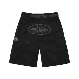 Corteiz Alcatraz Cargo Shorts Triple Black