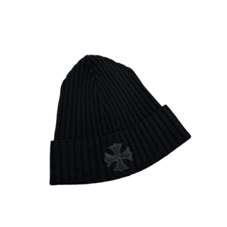 Chrome Hearts Cashmere Plus Cross Leather Patch Beanie