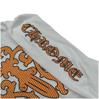 Chrome Hearts Stripe Dagger Logo Long Sleeve T-Shirt White