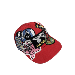 Supreme Patches 6 Panel Hat Red