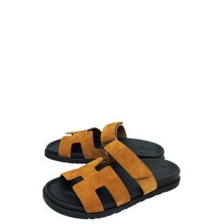 Hermes Chypre Sandal Natural Tan Suede