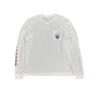 Chrome Hearts Gradient Horseshoe Dagger Logo Long Sleeve T-Shirt White