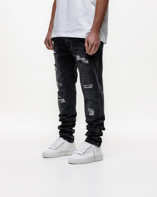 Magiri Noir Ripped Slim Jeans in Black