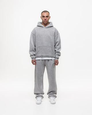Magiri Embroidered Acid Wash Joggers in Washed Oatmeal