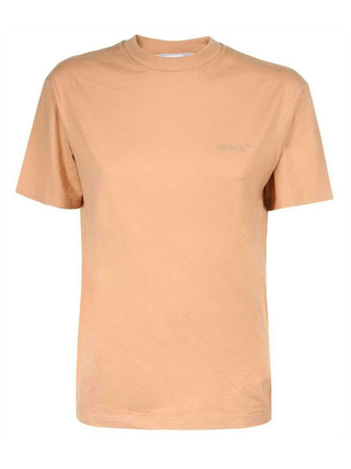 Off White Diag Regular Fit Brown T Shirt