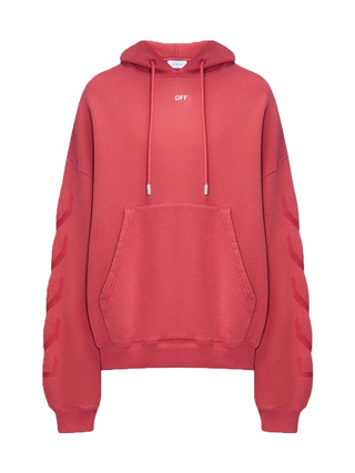 Off-White St Matthew Design Washed Red Hoodie