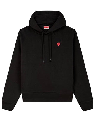 Kenzo Red Boke Flower Printed Hoodie in Black
