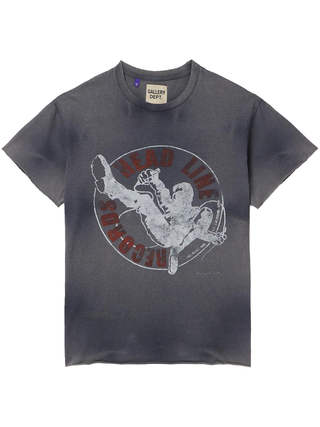 Gallery Dept Headline Records T-Shirt in Washed Black