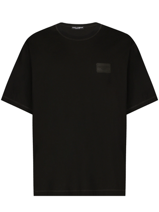 Dolce & Gabbana Black Logo Detail T-Shirt in Black