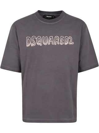 Dsquared2 Graffiti Logo Print T-Shirt in Grey