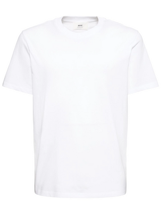 Ami Paris Ami De Coeur White Embroidered Logo T-Shirt in White