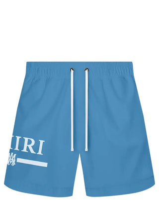 Amiri MA Core Printed Swim Shorts in Carolina Blue