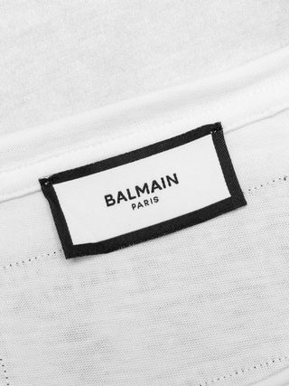 Balmain Sketch Drawing Logo T-Shirt in White